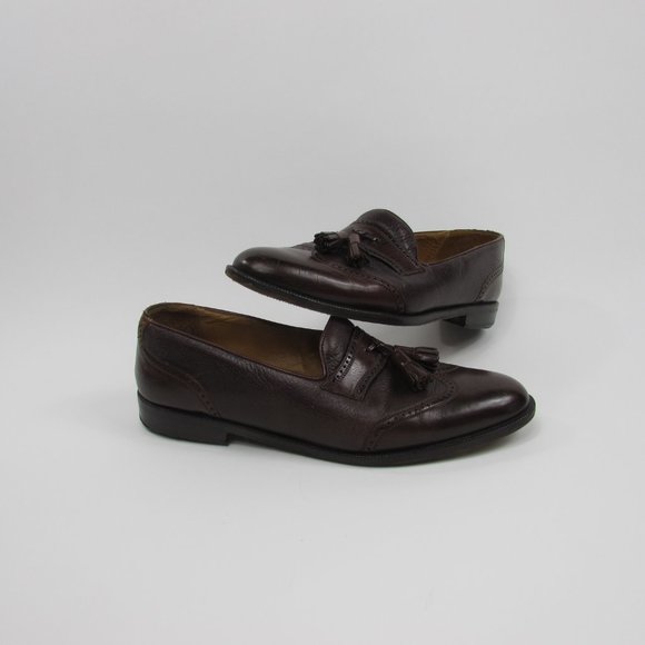 Paolo De Marco Mens Loafers Wingtip Brown Sz8.5M - Picture 1 of 13